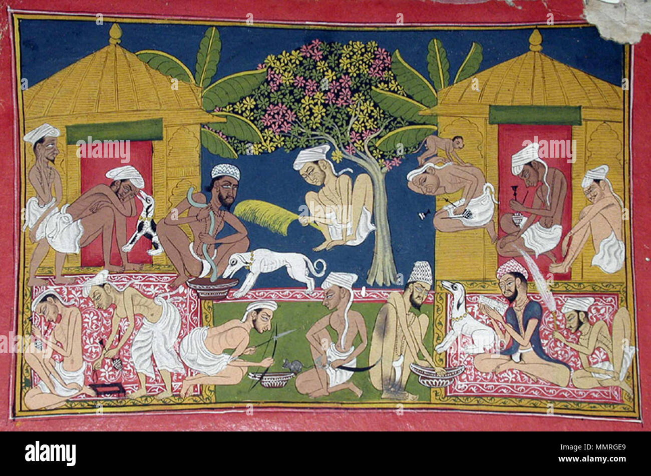 . Englisch: Anzeige Artist: Pemji Erstellungsdatum: Ca. 1790 Display Abmessungen: 8 1/16-in. x 11 7/8 in. (20,5 cm x 30,2 cm) Kreditlinie: Edwin Binney 3 Sammlung Beitritt Artikelnummer: 1990.642 Sammlung: <a href='Http://www.sdmart.org/art/our-collection/asian-art' rel='nofollow'> Die San Diego Museum der Kunst</a>. 6. September 2011, 14:29:34. Englisch: thesandiegomuseumofartcollection Bhang Esser vor zwei Hütten (6124556163) Stockfoto