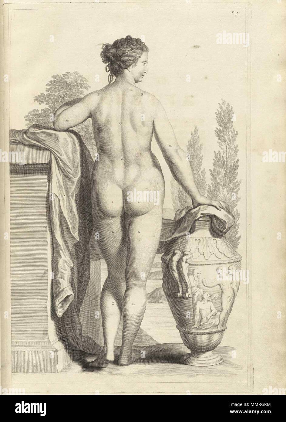 . Govard Bidloo, (1649-1713): Ontleding des menschelyken lichaams Amsterdam, 1690. (= niederländische Sprache Edition von Anatomia Humani Corporis, 1685). Gerard de Lairesse (Zeichnungen), Abraham Blooteling, Pieter Stevens van Gunst (GRAVEURE)/Scans von NLM Bidloo Ontleding 1690 03. Stockfoto