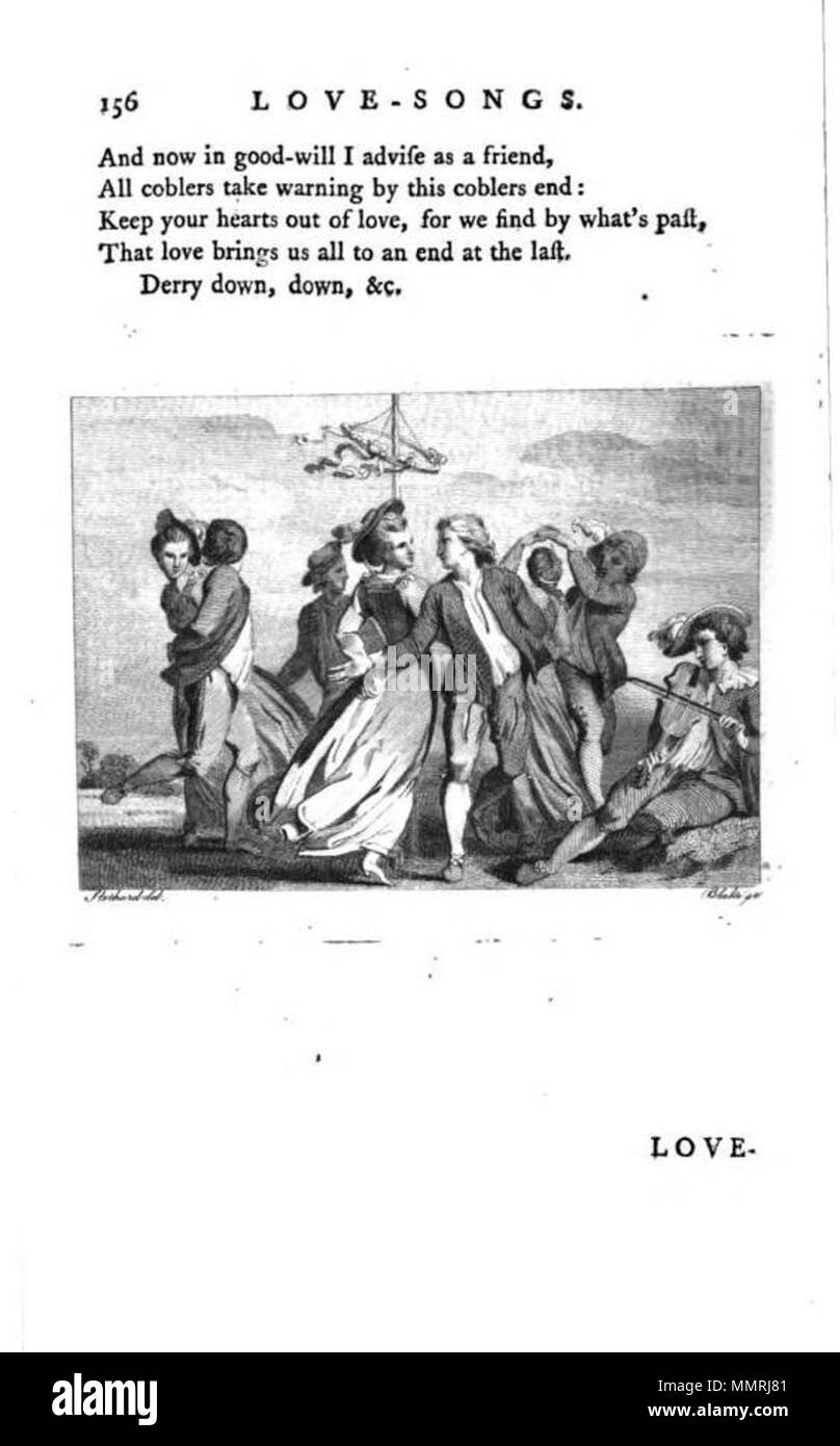 . Englisch: Blake Gravur nach Stothard für ein Schuster es war, und er Liv würde in einem Stall in Ritson eine ausgewählte Sammlung von englischen Songs 1783. 8 Februar 2013, 22:57:05. William Blake (1757 - 1827) Alternative Namen W. Blake; Uil" iam Bleik Beschreibung britische Maler, Dichter, Schriftsteller, Theologe, Sammler und Graveur Geburtsdatum / Tod 28. November 1757 12. August 1827 Ort der Geburt / Todes Broadwick Street Charing Cross Standort London Authority control: Q 41513 VIAF:?:? ISNI 54144439 0000 0001 2096 135 X ULAN:?? n 500012489 LCCN: 78095331 NLA:? 35019221 WorldCat Dies ist ein f Stockfoto