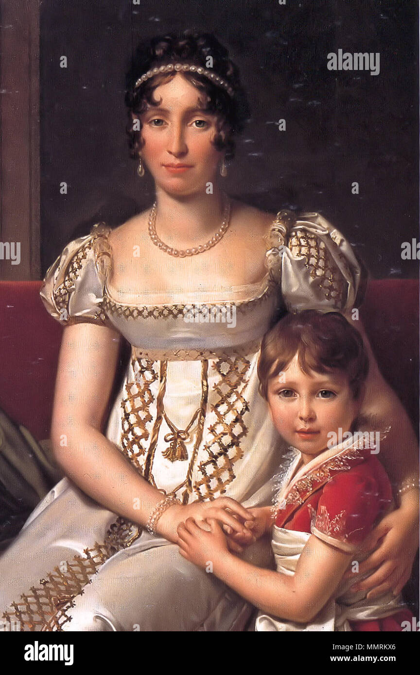 . Detail Hortense de Beauharnais mit ihrem Sohn Charles Napoleon Bonaparte. zwischen 1806 und 1807. Hortense de Beauharnais 2 Stockfoto