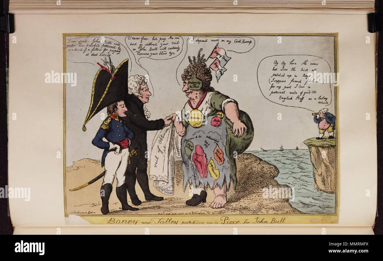 Lot - A group of twelve John Bull caricature sketches;, late 18th