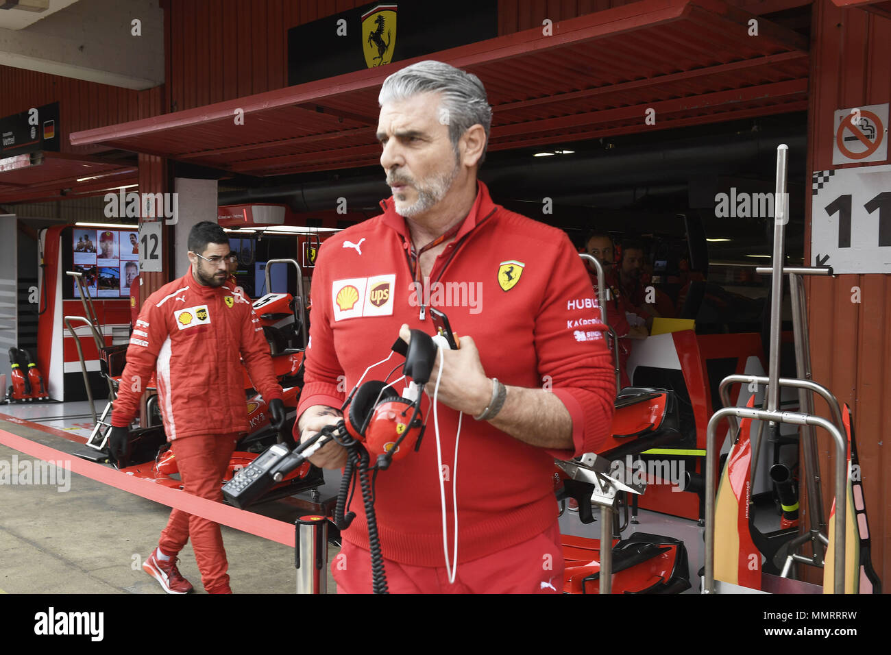Barcelona, Spanien. 12. Mai 2018. Motorsport: FIA Formel Eins-Weltmeisterschaft 2018, Grand Prix von Spanien, Maurizio Arrivabene (ITA, Scuderia Ferrari), 12.05.2018. | Verwendung der weltweiten Kredit: dpa/Alamy leben Nachrichten Stockfoto
