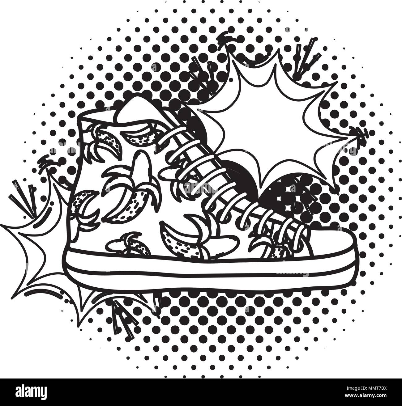 Line sneakers Schuhe mit Mode pop art Stock-Vektorgrafik - Alamy