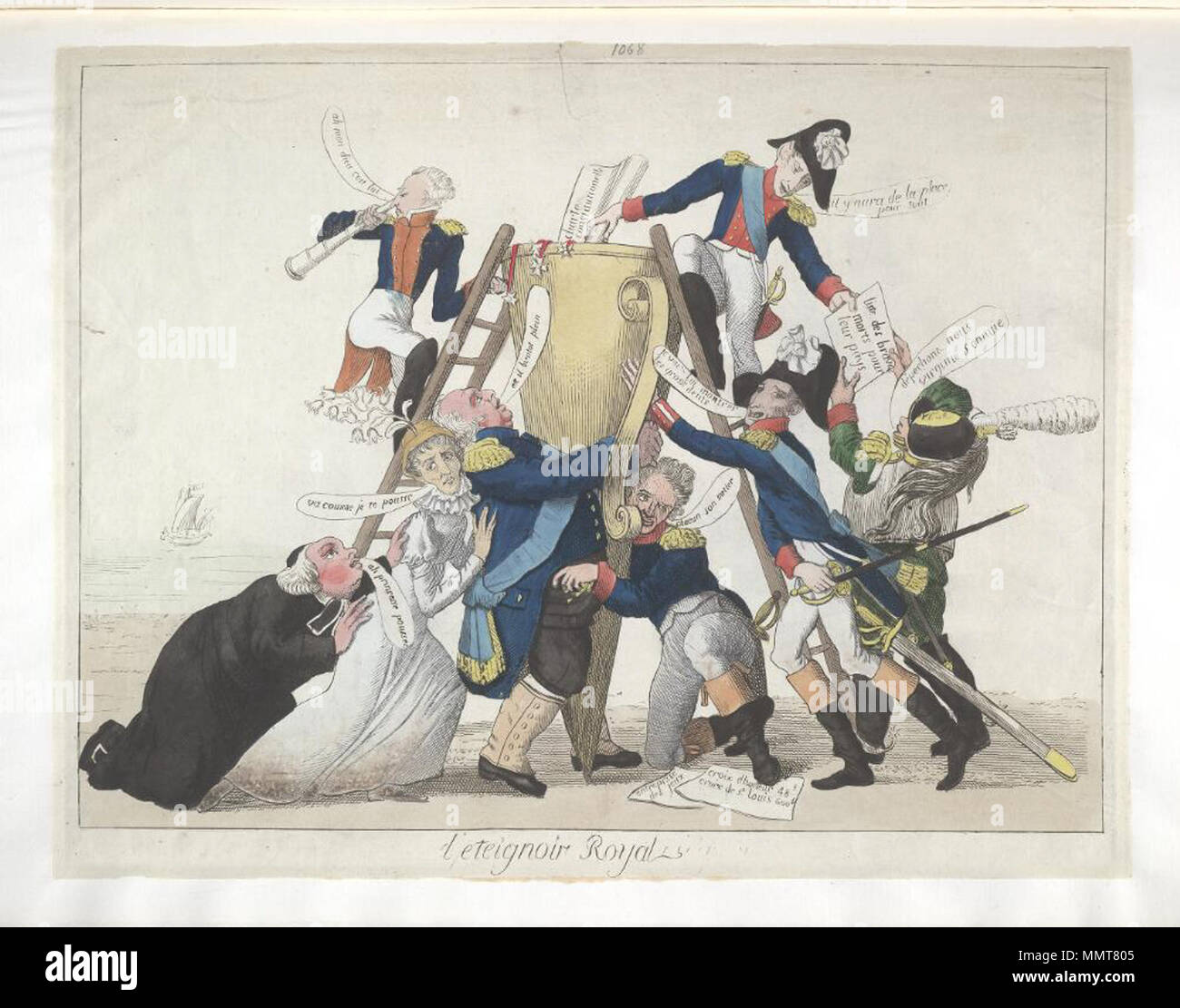 . Französische politische Karikatur L'eteignoir Royal. 1815. Bodleian Bibliotheken, L'eteignoir Royal Stockfoto