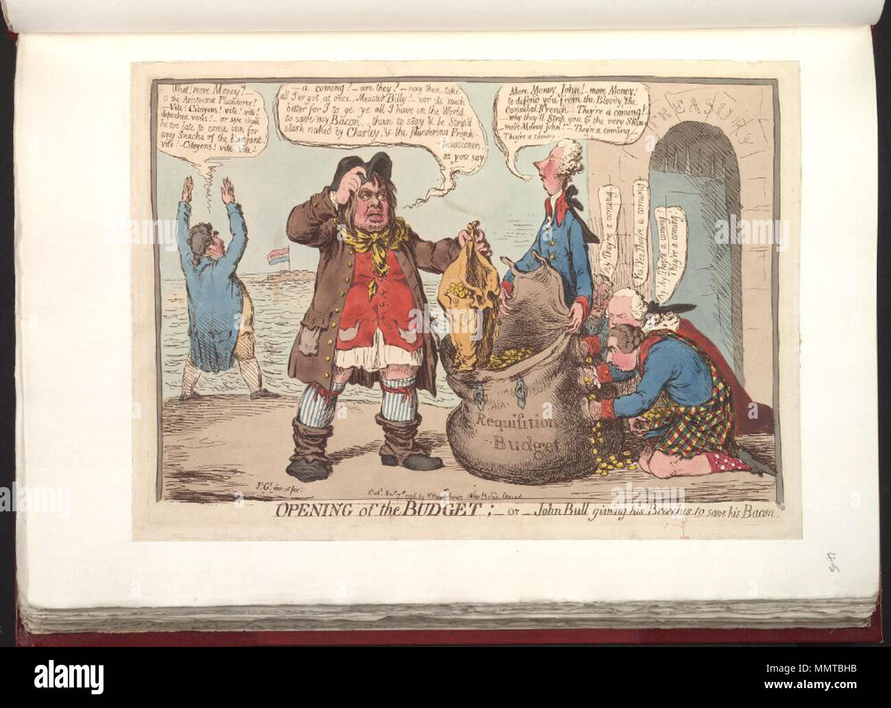 J. GILLRAY - Taxes Satire fish John Bull Karikatur caricature engraving 1806 EUR 458,99 - DE