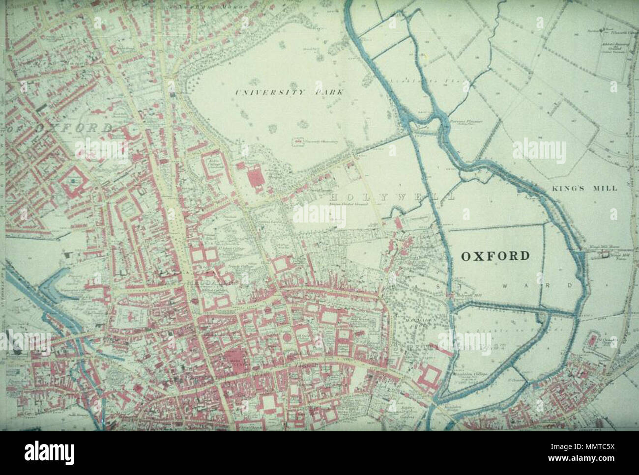 . Ordnance Survey map, 25 Zoll, 1. Auflage; Maßstab 1:2.500. Auszug aus Blech mit einer Fläche im Norden und Osten von Carfax, Oxford [Oxfordshire Blatt XXXIII. 15: Zentrale Oxford Park Town; Osten Marston Road] - Ordnance Survey County Serie 25-Zoll erste Ausgabe. 1876. Bodleian Bibliotheken, Oxfordshire Blatt XXXIII 15 - zentrale Oxford Park Town Ost nach Marston Road Stockfoto