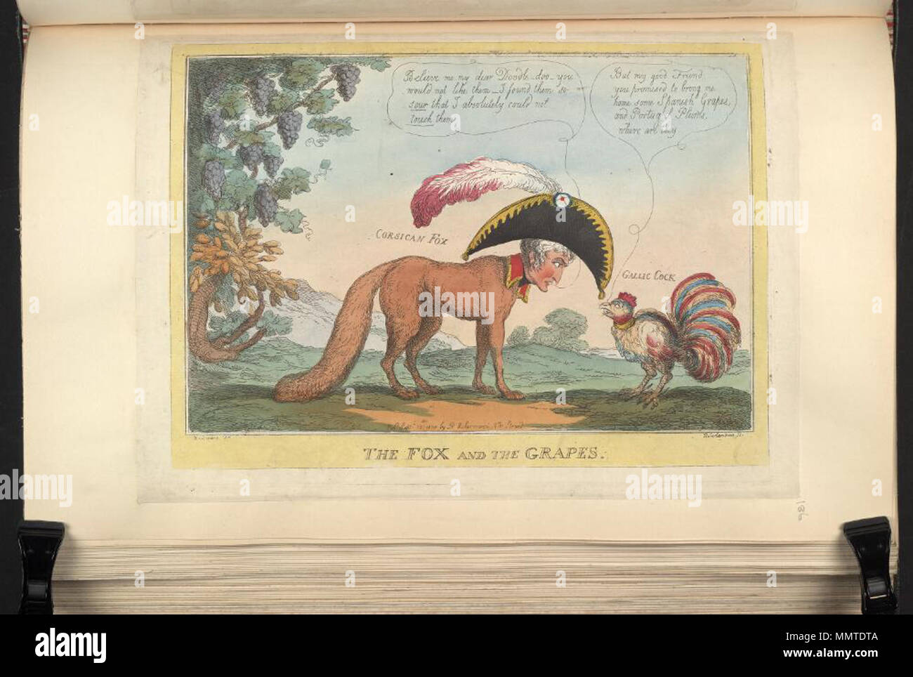 . Satire auf der Krieg der Halbinsel. (Britische politische Karikatur) Der Fuchs und die Trauben. 15. September 1808. Bodleian Bibliotheken, der Fuchs und die Trauben Stockfoto