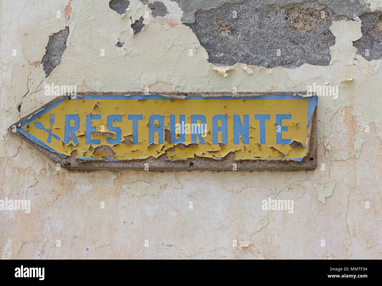 Restaurant Zeichen in portugiesischer Sprache Stockfoto