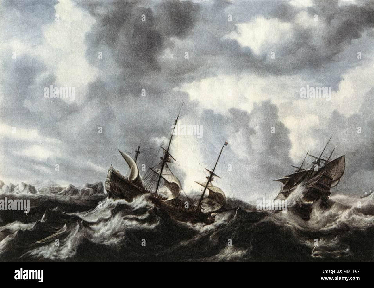 Sturm auf dem Meer. 1632. Bonaventura Peeters - Sturm auf dem Meer - WGA 17133 Stockfoto