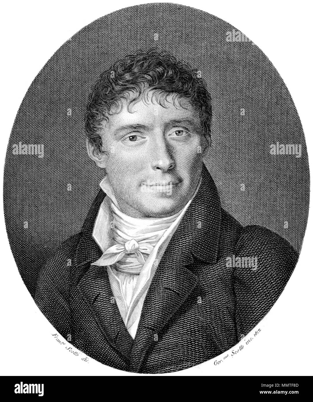 . Englisch: Italienischer Komponist und Musikwissenschaftler Bonifazio Asioli (1769-1832). . 1812 (Datum der Veröffentlichung). Girolamo Scotto (Ca. 1787-18?) nach Francesco Emmanuele Scotto (1756-18?) Bonifazio Asioli 1812 Stockfoto