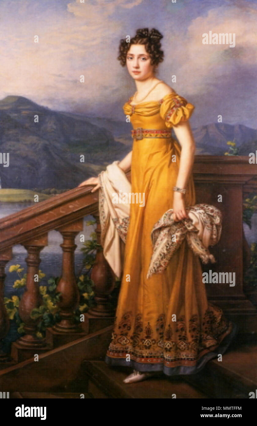 . Englisch Portrait von Amalie, Königin von Sachsen. 1823. Stieler