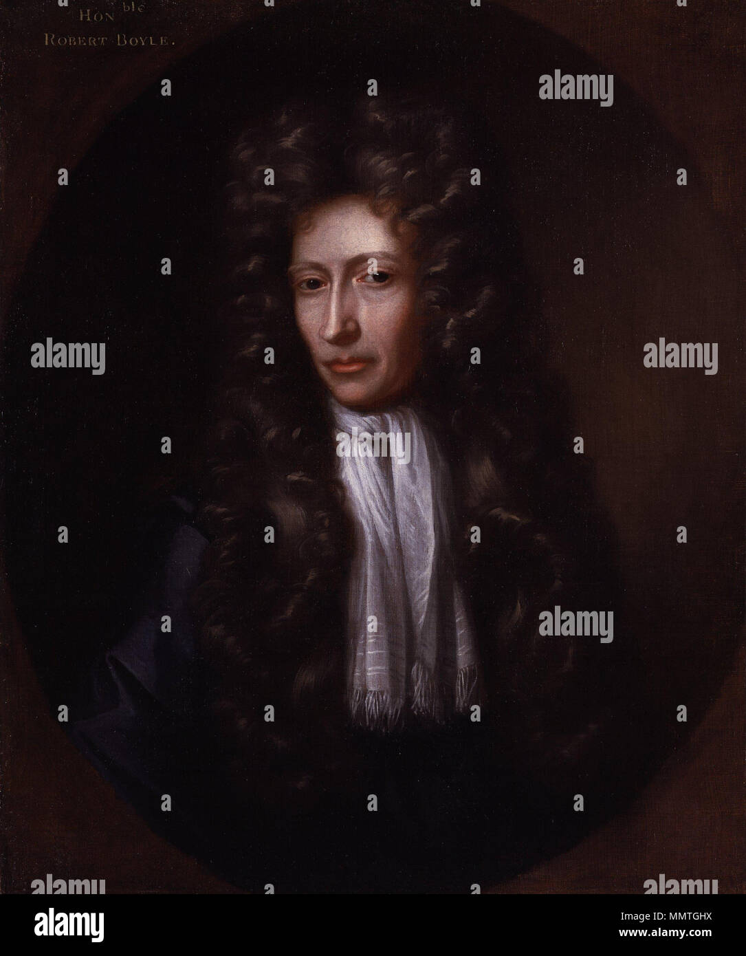 Porträt von Robert Boyle (1627-1691). ca. 1689-1690. Robert Boyle von Johann Kerseboom Stockfoto