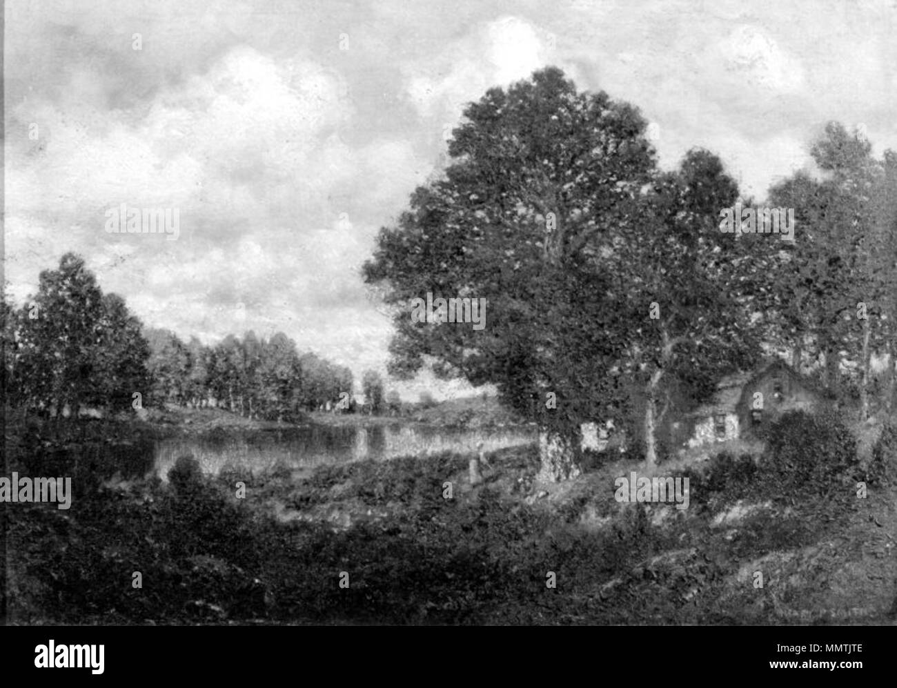 Altes Gehöft. ca. 1877. Brooklyn Museum - Altes Gehöft - Henry Pember Smith - insgesamt Stockfoto