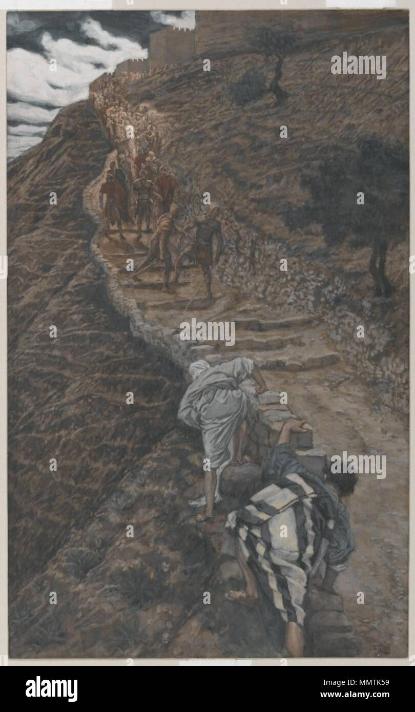 Français: Saint Pierre et Saint Jean de suivent Lende Englisch: St. Peter und Johannes aus der Ferne folgen. zwischen 1886 und 1894. Brooklyn Museum - St. Peter und Johannes aus der Ferne (Saint Pierre et Saint Jean de suivent Lende) - James Tissot Folgen Stockfoto