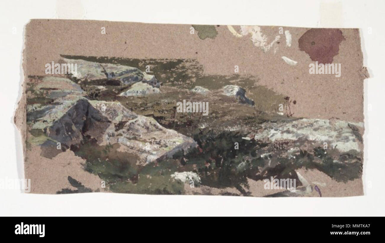 Studie der Felsen. zwischen 1870 und 1889. Brooklyn Museum - Studie der Felsen - Ochtervelt Stockfoto
