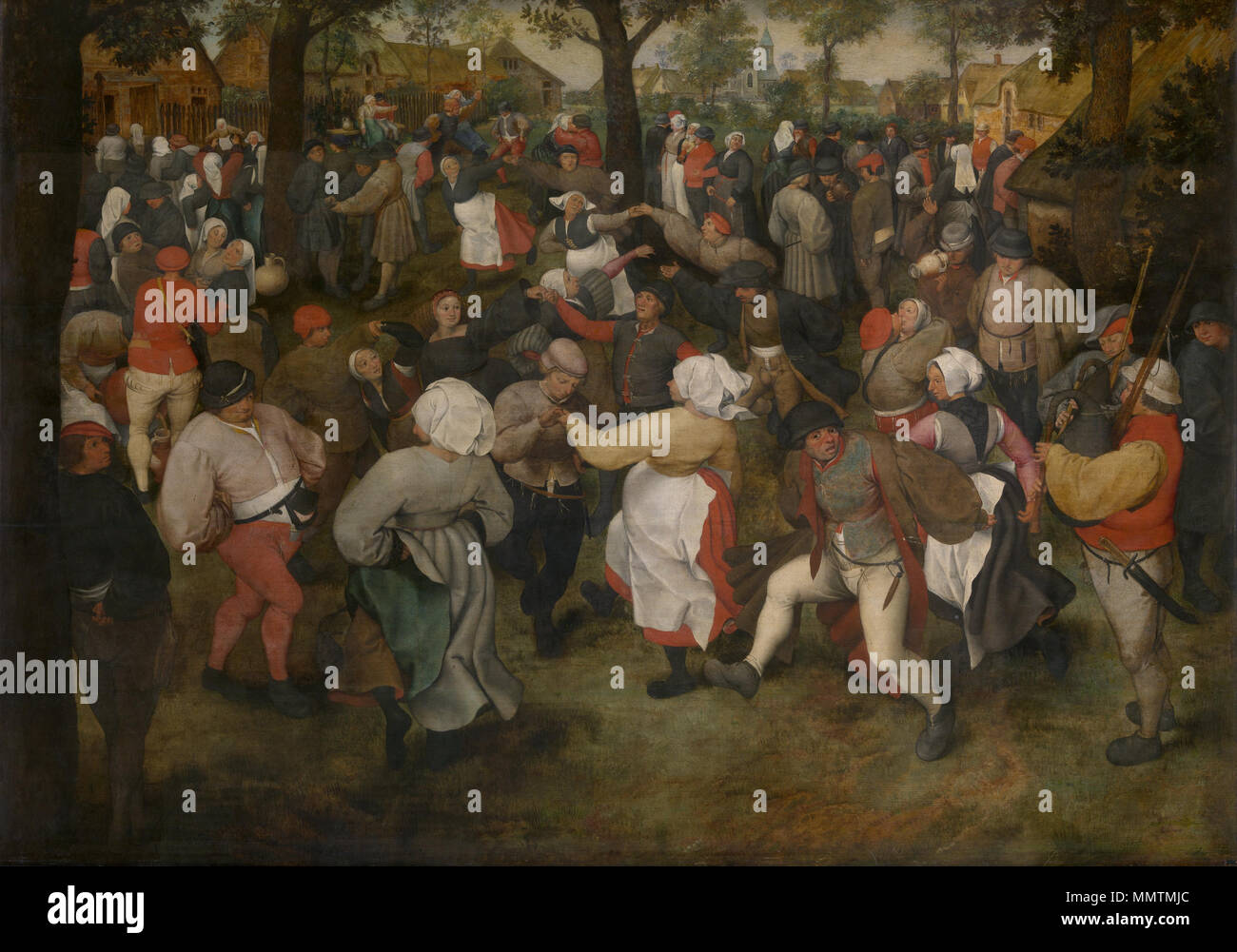 . Dieses Gemälde ist eine recht getreue Kopie von "The Wedding Dance" oder "Der Tanz der Braut" (1566) von Pieter Brueghel der Ältere, die auf der Detroit Institut der Künste der Tanz der Braut gehalten wird. 16. Jahrhundert. Pieter Bruegel de Oude-De dans Der bruid (KMSKA) Stockfoto . Dieses Gemälde ist eine recht getreue Kopie von "The Wedding Dance" oder "Der Tanz der Braut" (1566) von Pieter Brueghel der Ältere, die auf der Detroit Institut der Künste der Tanz der Braut gehalten wird. 16. Jahrhundert. Pieter Bruegel de Oude-De dans Der bruid (KMSKA) Stockfoto