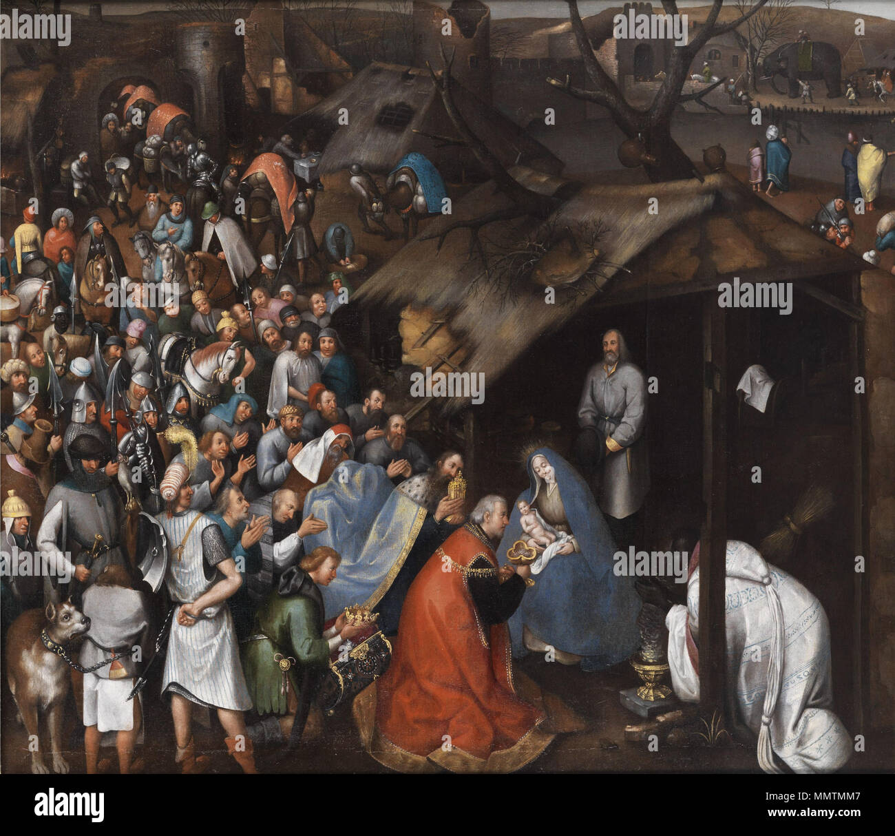 . Anbetung des Kindes in Betlehem. . 17. Jahrhundert. Workshop von Pieter Brueghel der Jüngere (1564-1638) Alternative Namen: Pieter Brueghel der Jüngere, Pieter verkaufte seine Tochter (II), Pieter Breughel (II), Pieter Bruegel (II), die Hölle Brueghel Beschreibung flämischen Maler und Zeichner Geburtsdatum / Tod zwischen 23. Mai 1564 und 10. Oktober Frühjahr 1564 1638 Ort der Geburt / Todes Brüssel Antwerpen Arbeiten Zeitraum 1579 - 1638 Standort Antwerpen Authority control: Q 255828 VIAF:?: 106974142 ISNI? 0000 0000 8405 1614 ULAN:?? n 500023420 LCCN: 50082822 WGA:? BRUEGHEL, Pieter Brueghel der Jüngere WorldCat-W Stockfoto