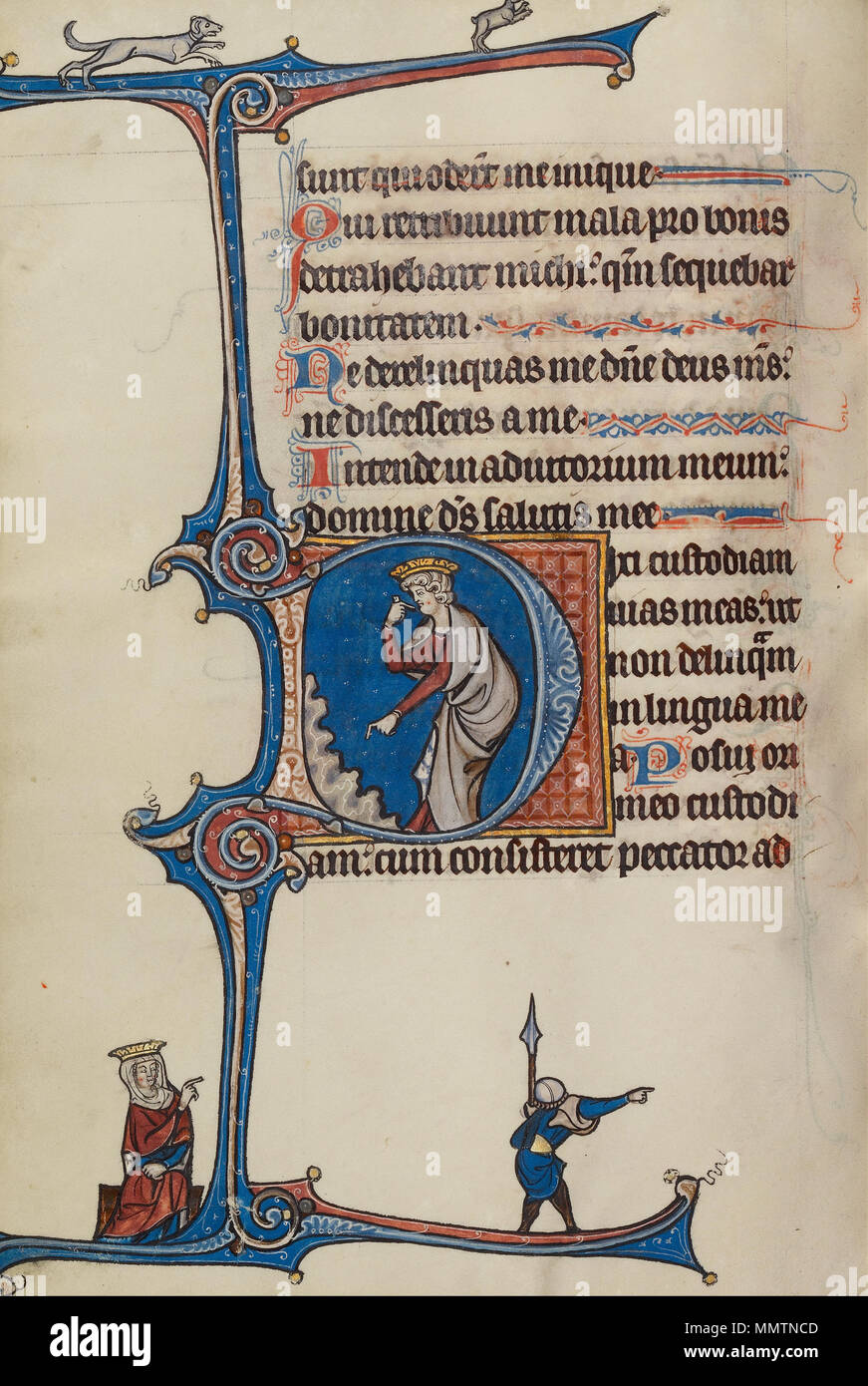 Initial D: David, der auf seinen Mund. ca. 1270 - 1280. Bute Master (franko-flämischen, aktiv 1260 - 1290) - Initial D - David, der auf seinen Mund - Google Kunst Projekt Stockfoto Initial D: David, der auf seinen Mund. ca. 1270 - 1280. Bute Master (franko-flämischen, aktiv 1260 - 1290) - Initial D - David, der auf seinen Mund - Google Kunst Projekt Stockfoto