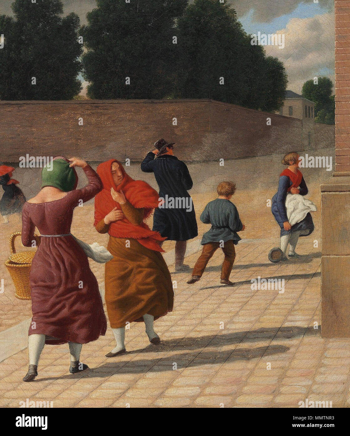 Dansk: En Sturm, Blaesevejr. 1845. C. W. Eckersberg-en Sturm Stockfoto