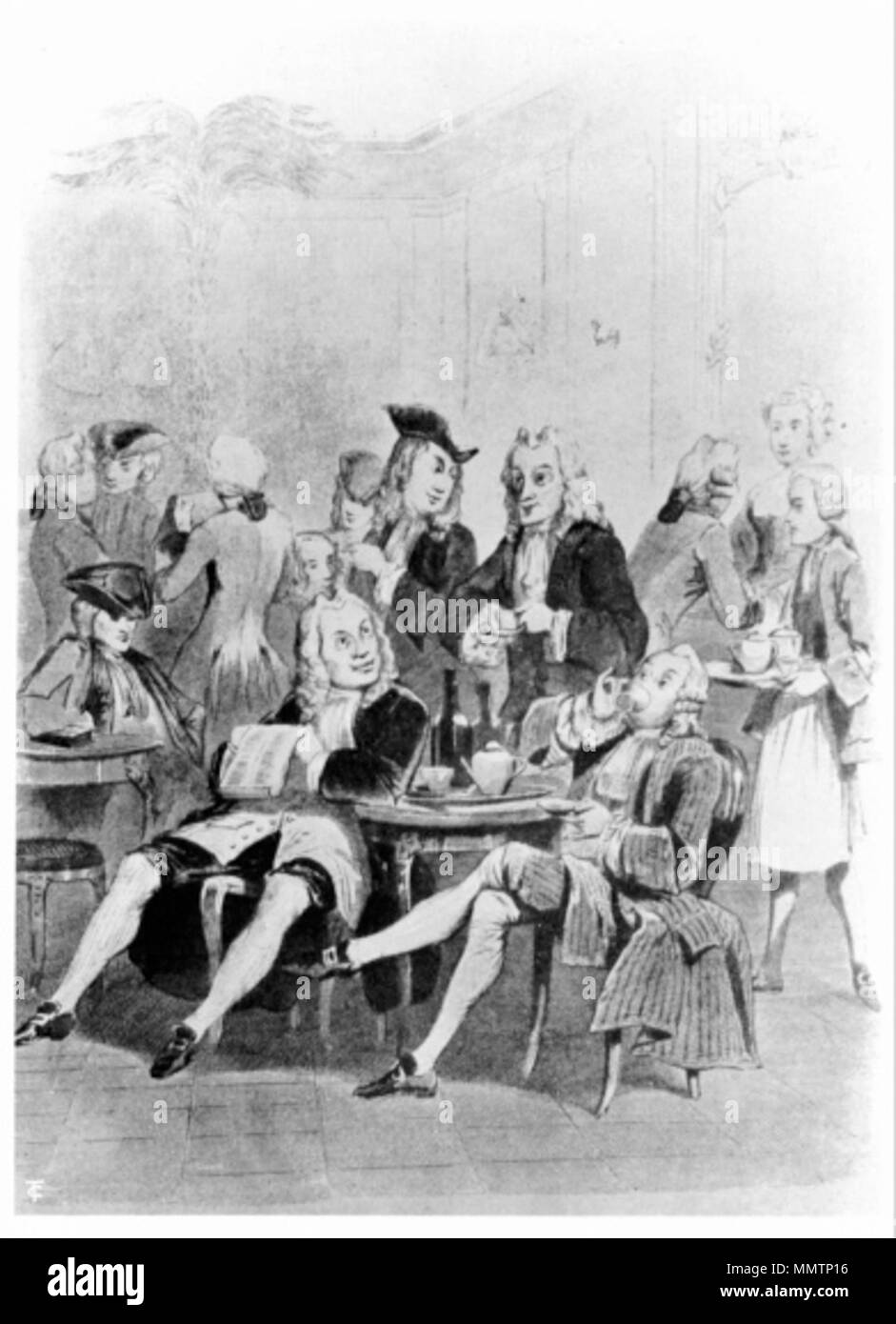 . Englisch: Café de Prokop in Paris im Jahre 1743. . 1743. Unbekannte Cafe de Procope 1743 Stockfoto