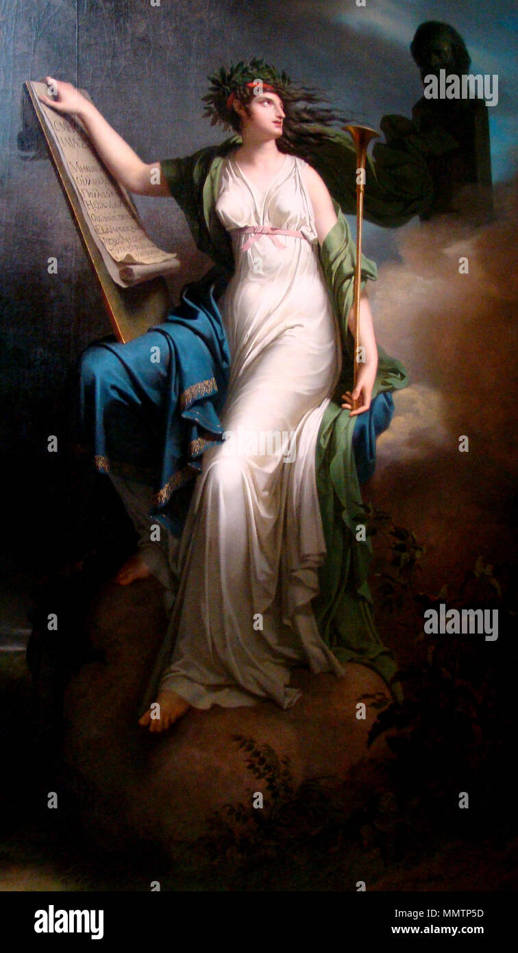 Englisch: Calliope, Muse der epischen Poesie. zwischen 1789 und 1800. Calliope, Muse der epischen Poesie - Charles Meynier Stockfoto