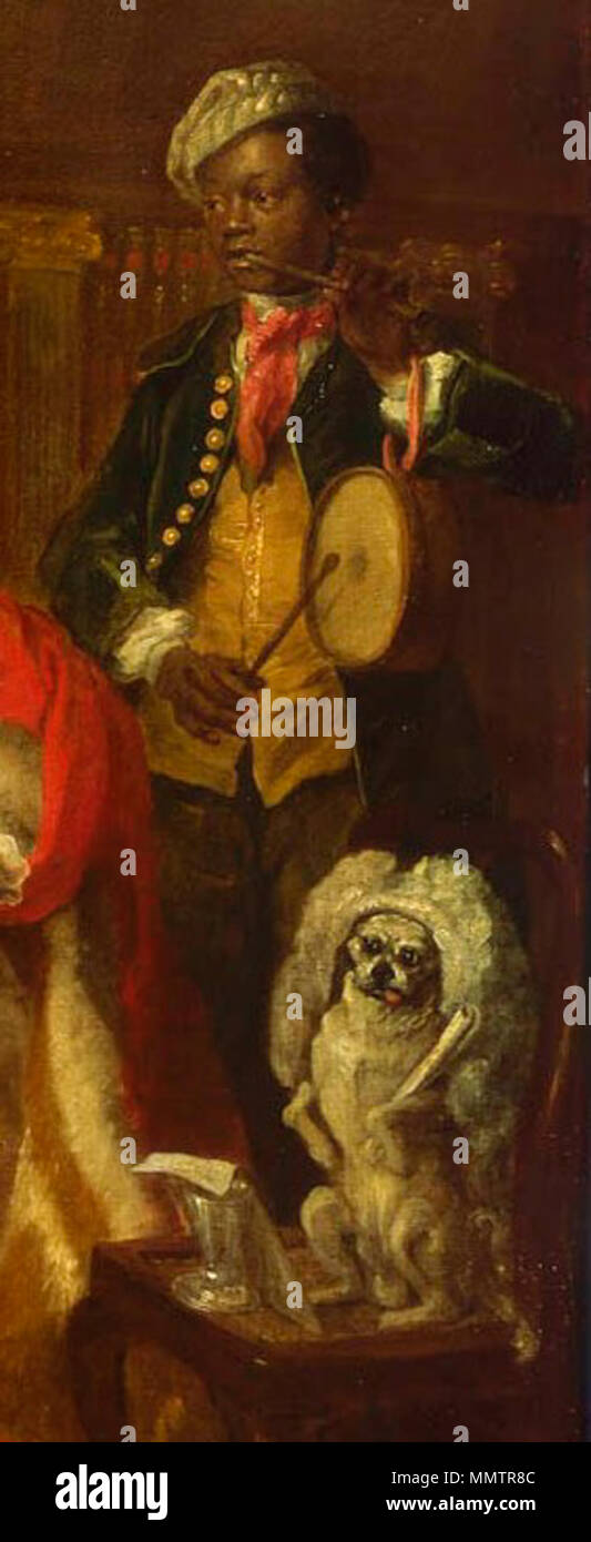 . Englisch: Detail der Gruppe Hogarth's Portrait, Kapitän Lord George Graham, 1715-47, in seiner Kabine, zeigt ein schwarzes Knecht Kapitän Lord George Graham in seine Kabine. ca. 1745. Kapitän Lord George Graham, 1715-47, in seiner Kabine Knecht Stockfoto