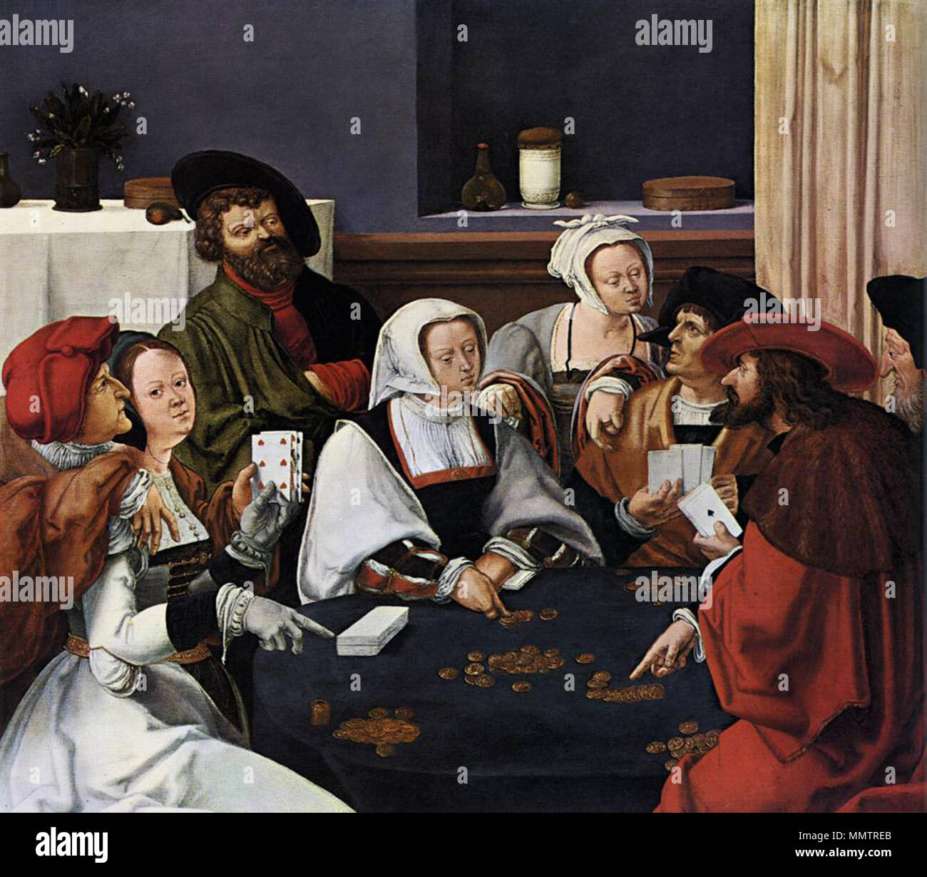 Karte Spieler. 1508 - 10. Lucas van Leyden (1494 - 1533) Alternative Namen Lucas van Leiden, Lucas van Leijden Hugensz., Lucas van Leyden, Luca d'Olanda, Lucas Iacobsz., Lucas Jacobsz. Beschreibung niederländischen Maler, Zeichner, Kupferstecher und Holzschnitzer Datum der Geburt / Tod 1494 1533 Ort der Geburt / Tod Leiden Leiden Arbeit Zeitraum ca. 1508-1533 Arbeit Lage Leiden Authority control: Q 320980 VIAF:?:? ISNI 95809141 0000 00035543 7835 ULAN:?? n 500020789 LCCN: 79043330 NLA:? 35570589 WorldCat Karte Spieler 1. Stockfoto