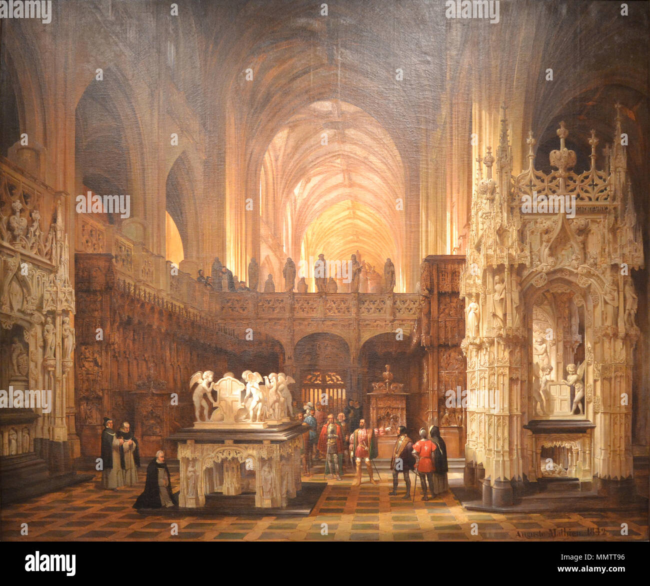 . Français: Visite de François Ier à Brou Visite de François Ier à Brou. 1842. Francois 1er visitant Brou Stockfoto