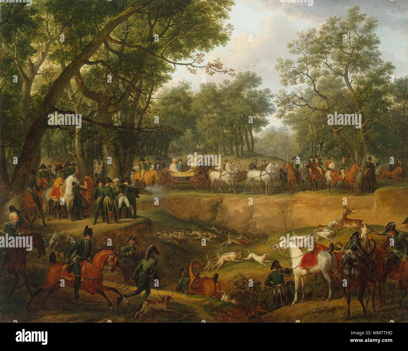 Carle Vernet-Napoleon auf die Jagd im Wald von Compiègne - WGA 24711 Stockfoto