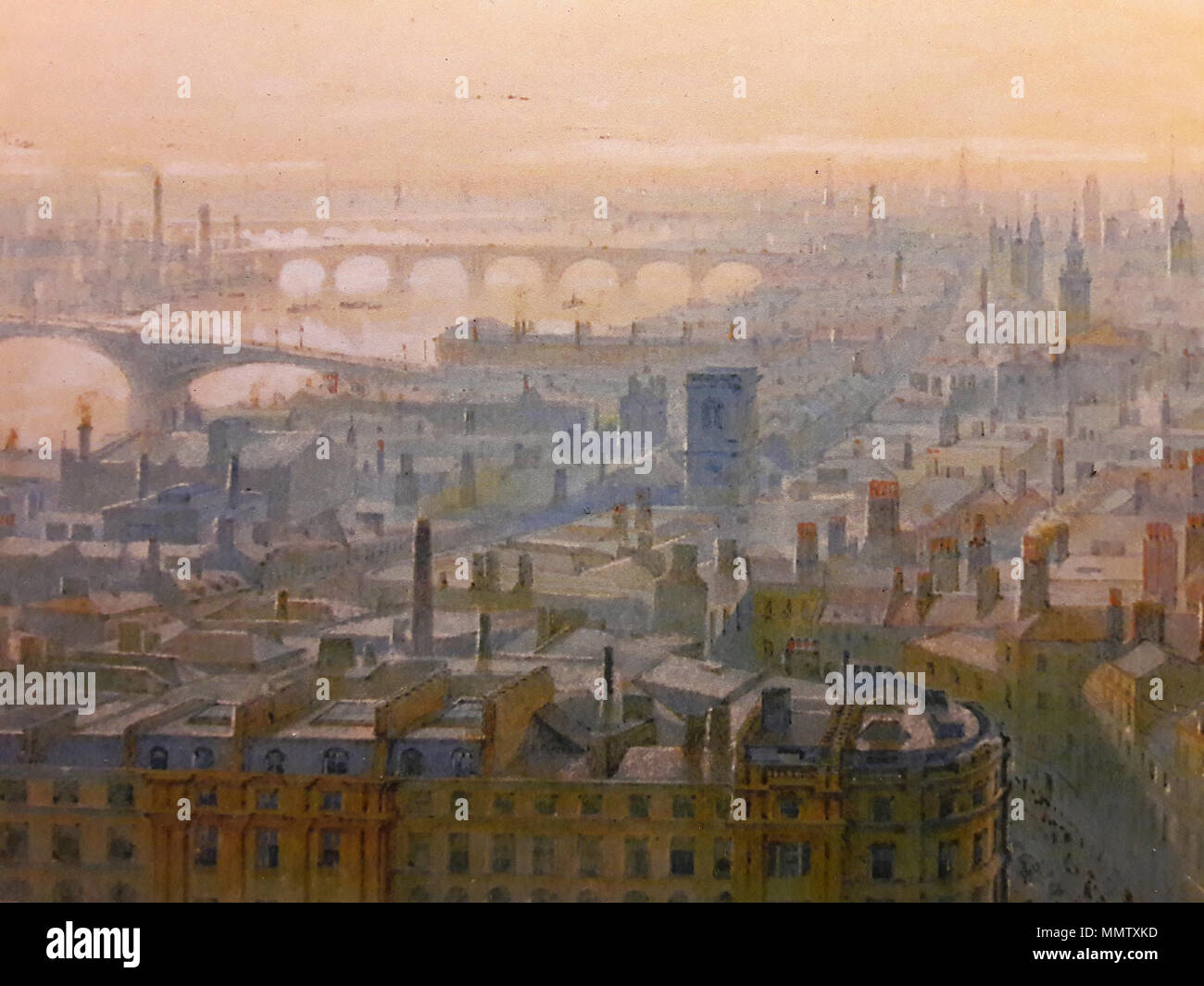 Blick auf die London von der Spitze des Denkmals, Blick nach Westen (Detail). 1848. Haag Blick auf London aus der Spitze des Denkmals (Detail) 01. Stockfoto