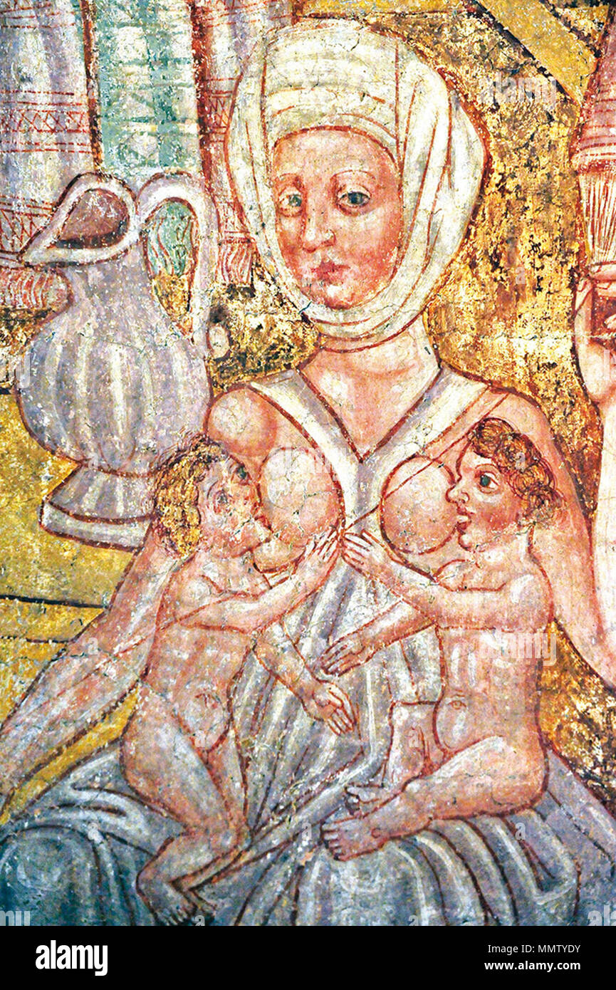 . 15. Jahrhundert. Cerkev Sv. Trojice v freska Hrastovlju - 1. Stockfoto