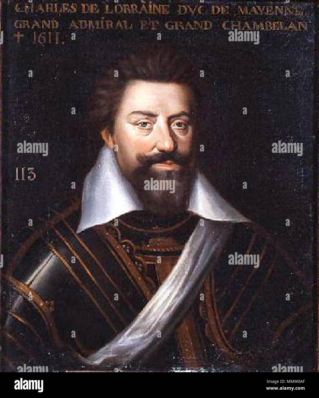 Français: Charles de Lorraine, duc de Mayenne, grand Amiral et Grand chambellan + 1611. 19. Charles de Lorraine, duc de Mayenne, grand Amiral et Grand chambellan + 1611 Stockfoto