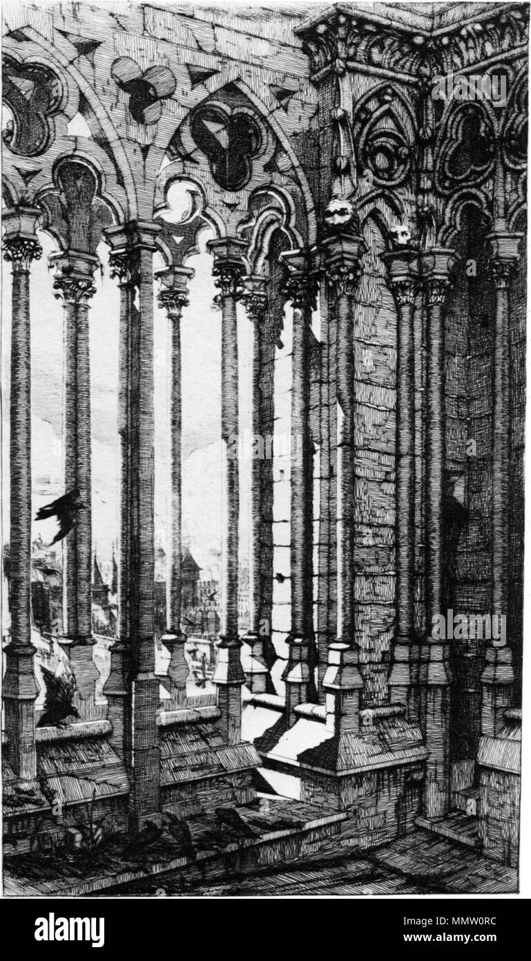 La Galerie de Notre-Dame in Paris. 1853. Charles Meryon 001 Stockfoto