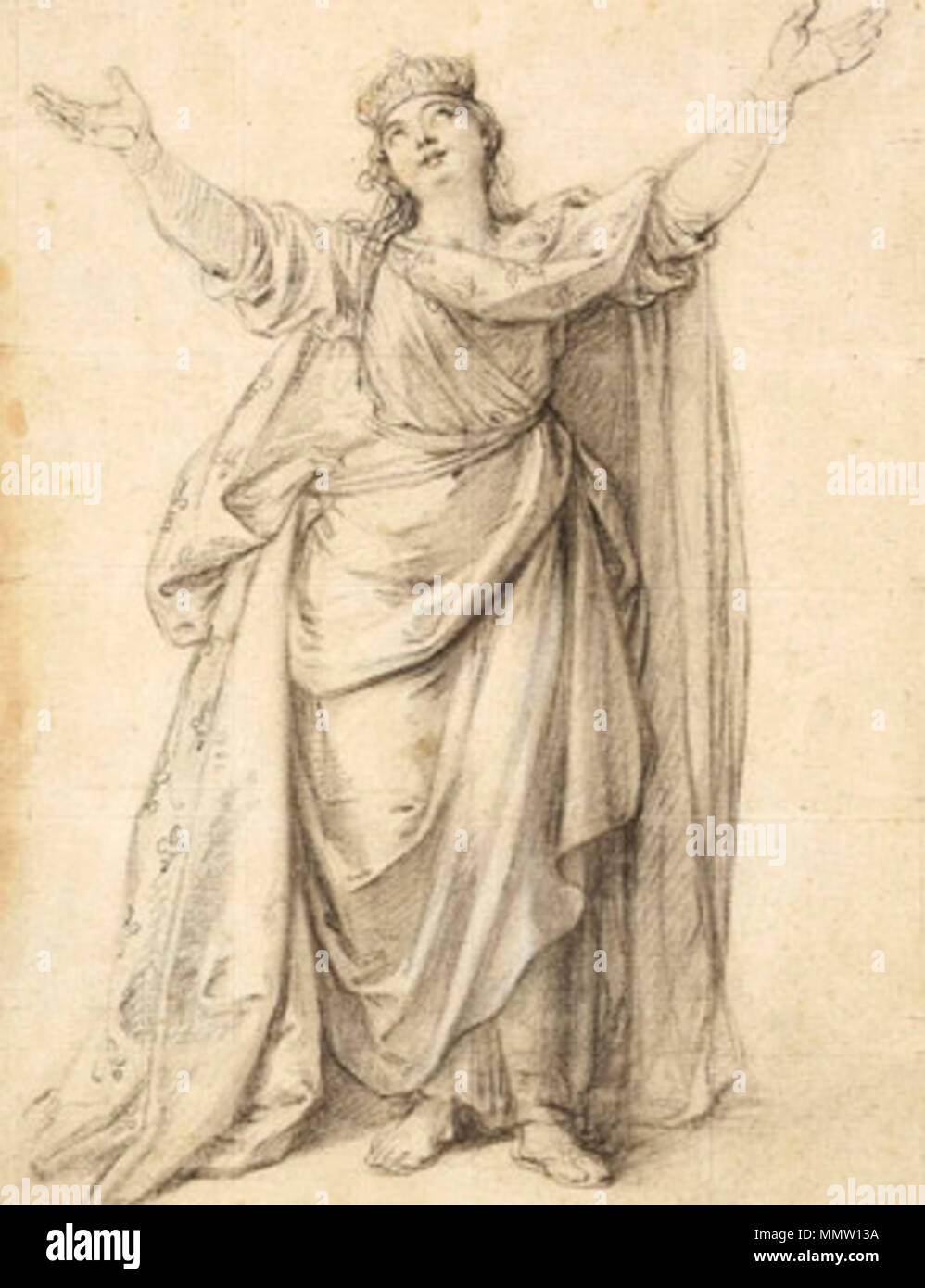 . Englisch: Frankreich danken den Himmel für die Wiederherstellung von Louis XV, 1744. Schwarze und weiße Kreide mit Pinsel in Grau waschen und berührt von rötel von charles-antoine Coypel. 1744. Charles-Antoine Coypel (1694 - 1752) Beschreibung Französische Maler und Dramatiker Geburtsdatum / Tod 11. Juli 1694 vom 15. Juni 1752 Ort der Geburt / Todes Paris Paris arbeiten Ort: Frankreich Authority control: Q 113536 VIAF:?:? ISNI 64113270 0000 0000 8143 4564 ULAN:?? n 500030761 LCCN: 85295189 WGA:? COYPEL, Charles-Antoine WorldCat Charles-Antoine Coypel -' Frankreich danken den Himmel für die Wiederherstellung von Louis XV, 1744 Stockfoto