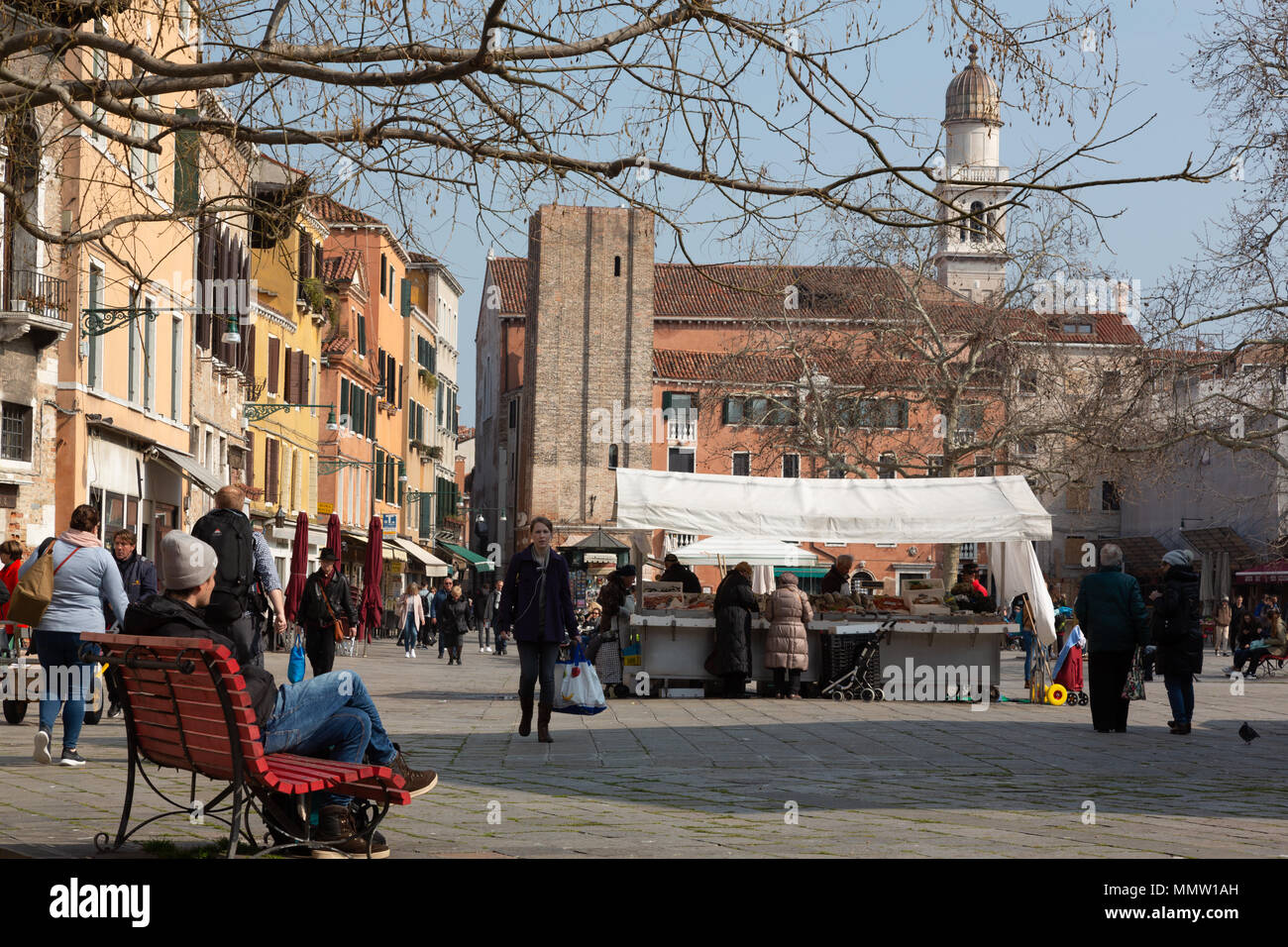 Campo Santa Margherita, Dorsoduro, Venedig, Italien Stockfoto