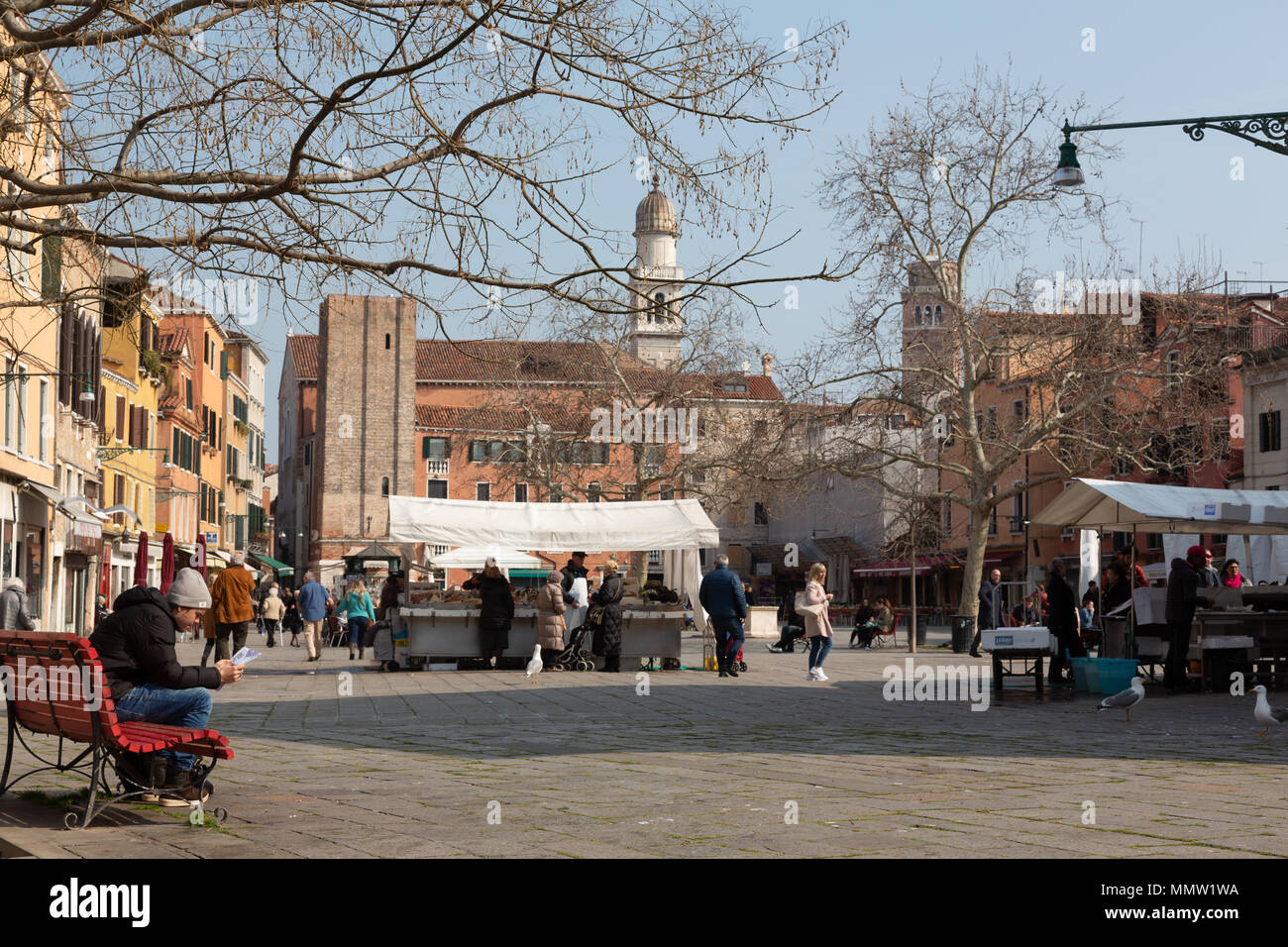 Campo Santa Margherita, Dorsoduro, Venedig, Italien Stockfoto