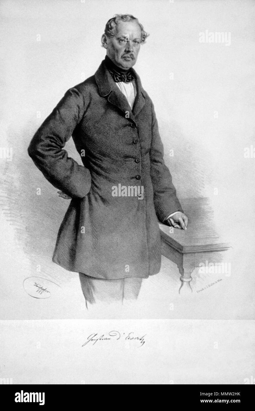 . English: Christian D'Elvert (1803-1896), österreichischer Politiker. Lithographie von Josef Kriehuber, 1858. 1858. Josef Kriehuber (1800-1876) Christian D'Elvert Litho Stockfoto