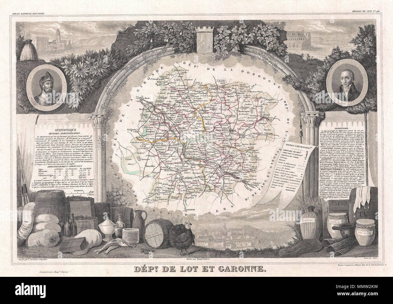 1852 levasseur karte der abteilung de lot et garonne -Fotos und -Bildmaterial in hoher Auflösung 
