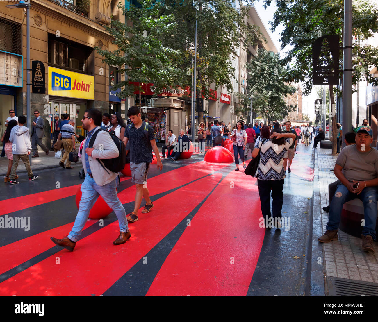 Fußgängerzone, Santiago, Chile Stockfoto