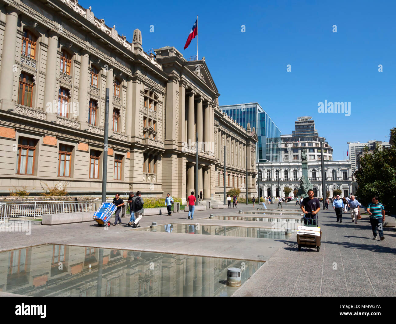 Santiago Stadt Gerichtsgebäude, Palacio de los Tribunales de "Justicia de Santiago, Chile Stockfoto