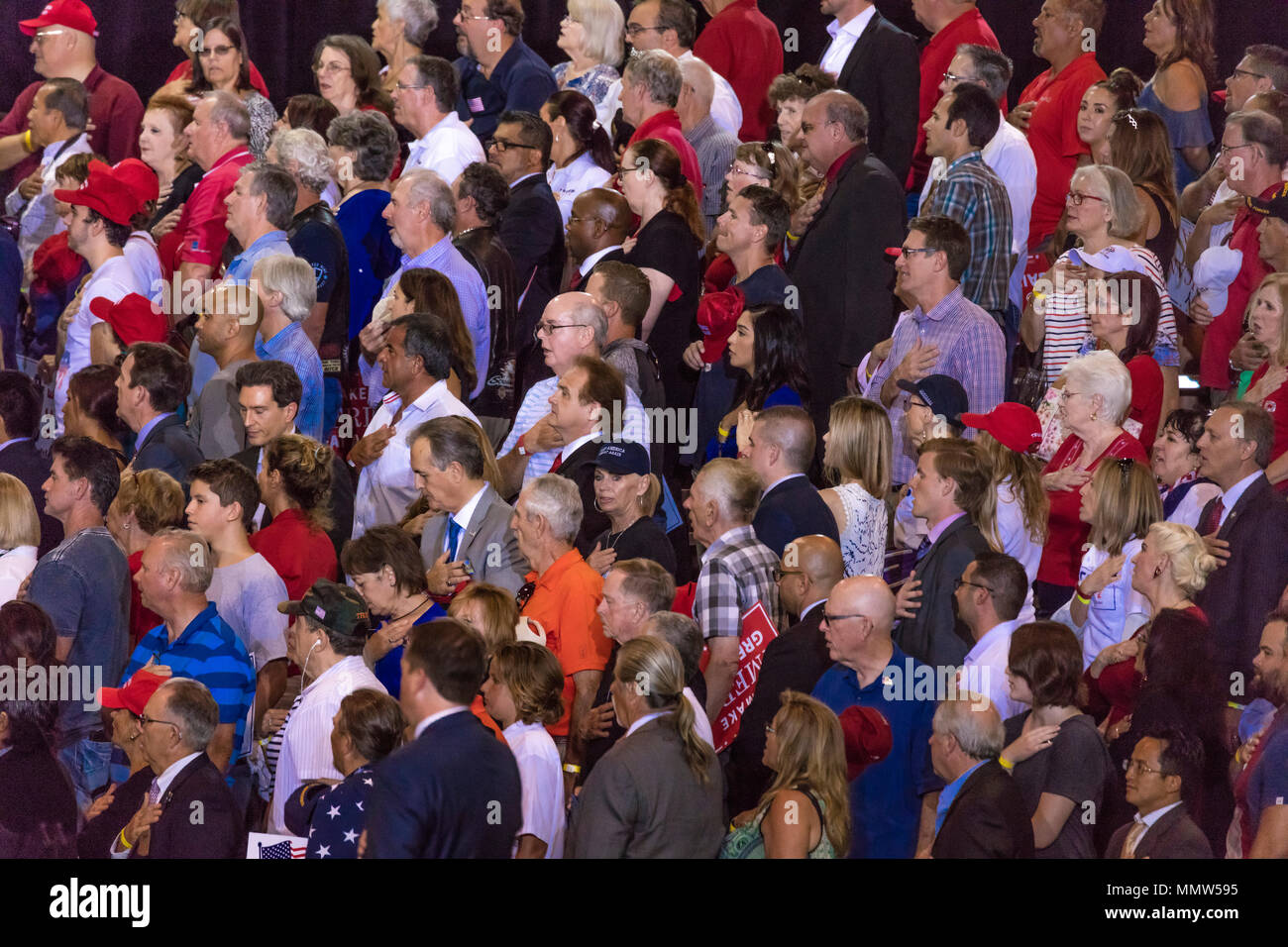 AUGUST 22, 2017, PHOENIX, AZ USA Treueeid für Präsident Donald J. Trumpf im Phoenix Convention Center Stockfoto