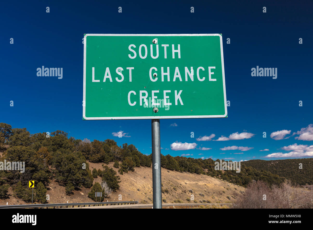 Oktober 2017 - American entlang von Straßen - zeigt nach Süden Letzte Chance Creek Stockfoto