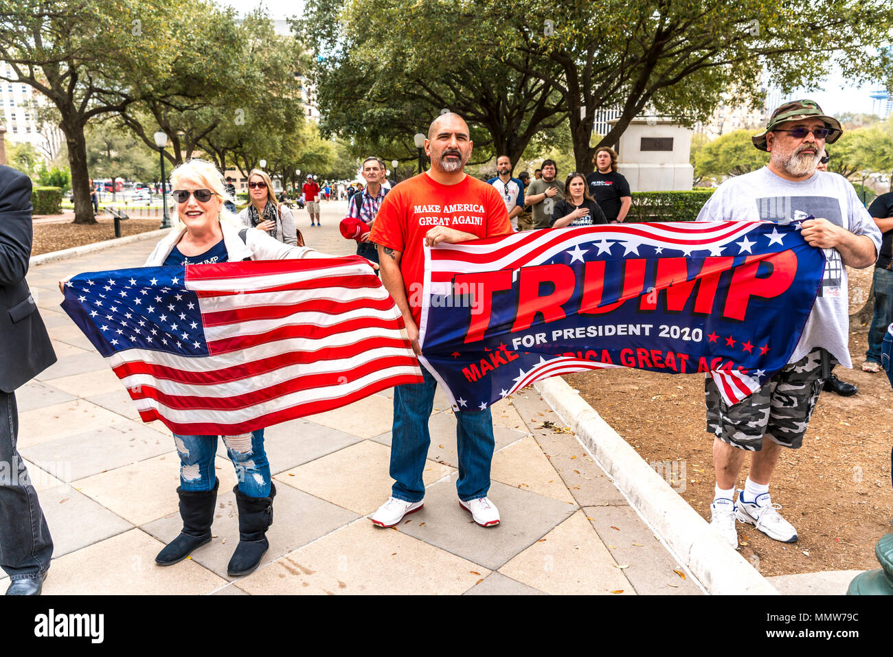 März 3, 2018, PRO-TRUMPF-Rallye, Austin, Texas - Pro-Trump Aktivisten halten Rally Präsident Trump, State Capitol, Austin, Texas Stockfoto