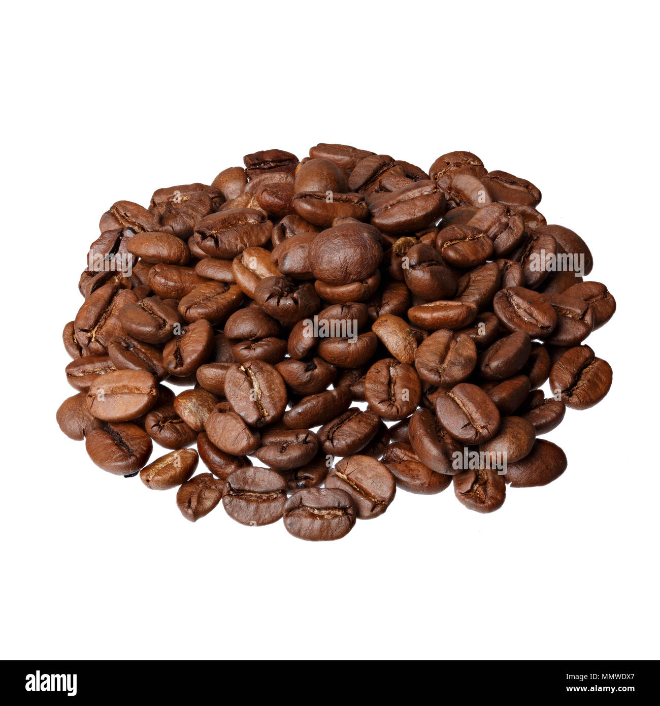 Brasil Santos gourmet Kaffee auf weißem Hintergrund. Stockfoto