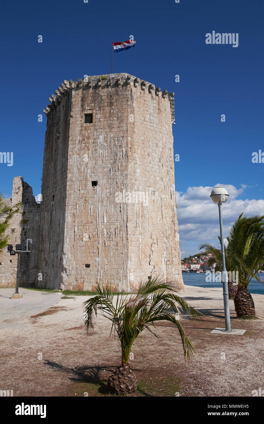 Die Festung Kamerlengo, Trogir, Dalmatien, Kroatien. Stockfoto