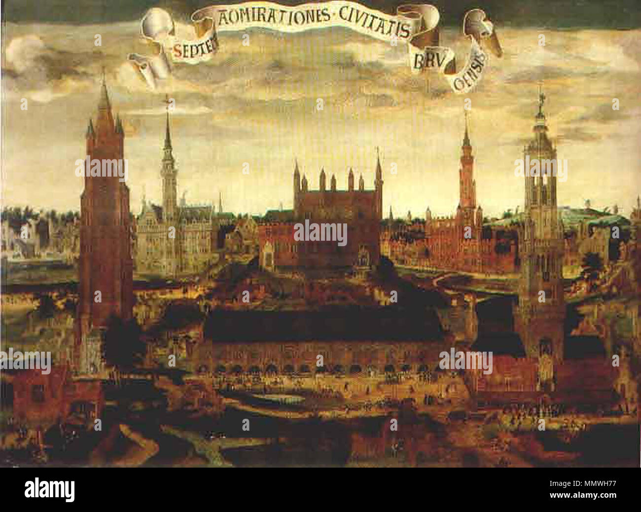 Englisch: Stadtbild von Brügge, genannt die Sieben Wunder von Brügge Nederlands: De Zeven wonderen van Brugge. zwischen 1551 und 1560. Pieter Claeissens der Ältere (ca. 1500-1576) Alternative Namen: Pieter Claeis (I), Pieter Claeiss (I), Pieter Claeissins (I), Pieter Claeissz (I) Beschreibung der flämischen Maler Geburtsdatum / Tod ca. 1500 1576 Ort der Geburt Brügge Authority control: Q 7192762 VIAF:?:? ISNI 67572122 0000 0000 6688 5703 ULAN:? 500001323 LCCN:? Nein? 130380296 2007145510 GND: WorldCat Pieter Claeissens - Septem admirationes civitatis Brugensis Stockfoto