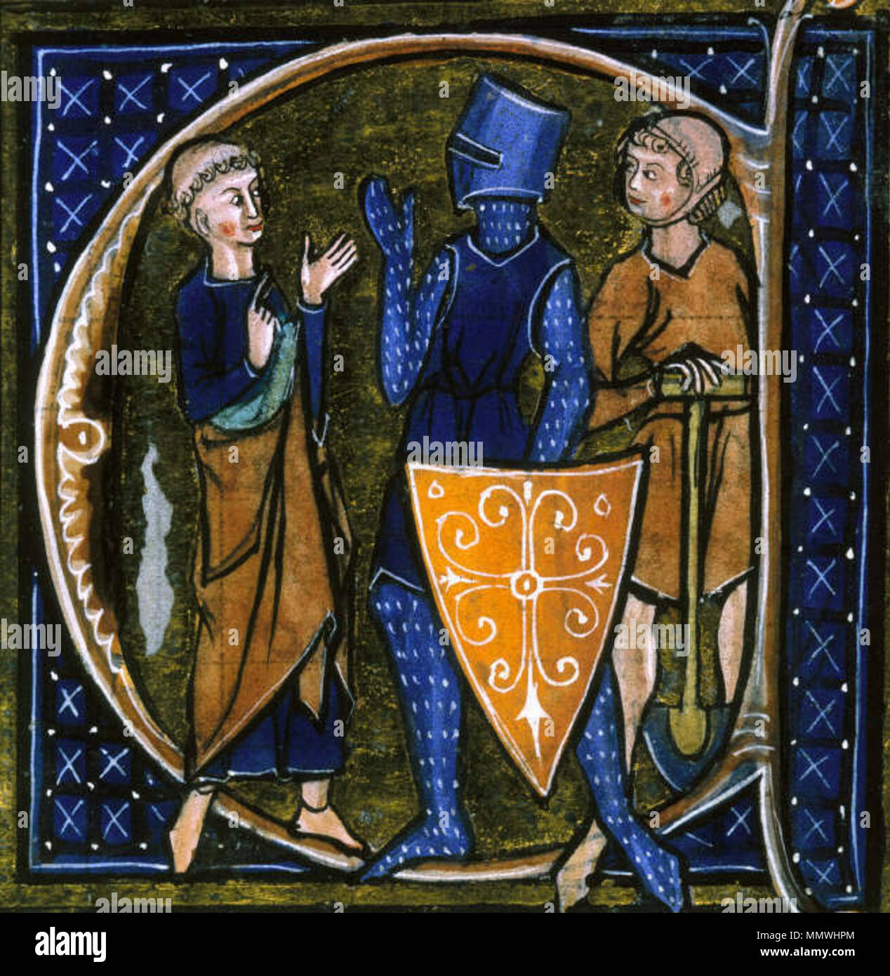 . Deutsch: Darstellung der drei mittelalterlichen Ständeordnung - Redner "jene Sterben beten" (Klerus), Krieger" jene Sterben kämpfen" (rittertum) und Arbeiter" jene Sterben arbeiten" (einfacher Mann aus dem Volke: Arbeiter, Bauer, Kleinbürger); Buchillustration sind XIII. Jahrhundert. Englisch: Eine bewohnte Initiale aus dem 13. Jahrhundert französische Text repräsentiert die Dreigliedrige soziale Ordnung des Mittelalters: Die ōrātōrēs (diejenigen, die beten - kleriker), bellātōrēs (diejenigen, die kämpfen - Ritter, Adel) und labōrātōrēs (diejenigen, die arbeiten - Bauern und Angehörigen der unteren Mittelschicht). Русский: Stockfoto