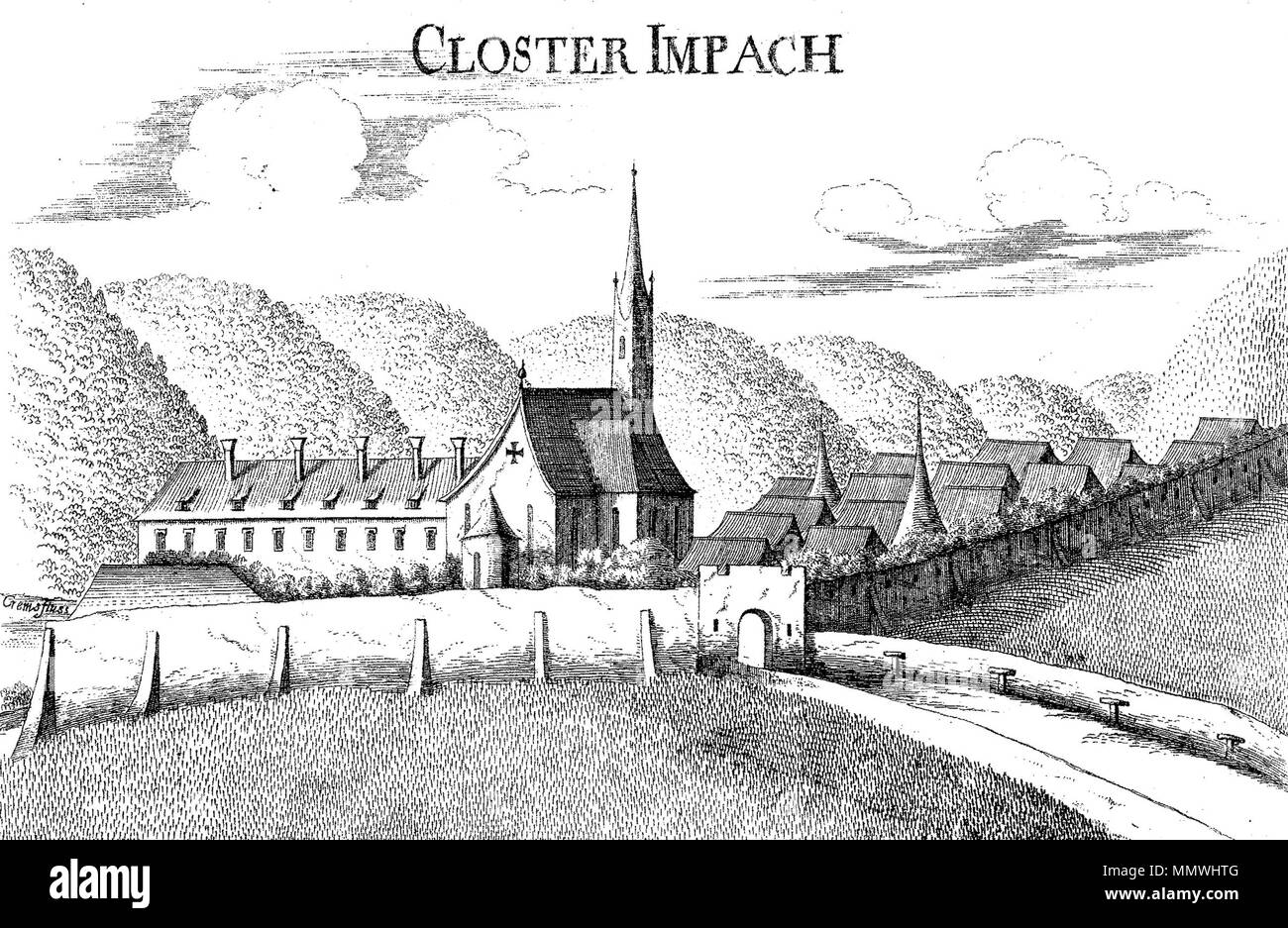 . Blick auf das Kloster Imbach (Kupferstich, 3,9 x 6,3")/Ansicht des Klosters Imbach im Kremstal, Gemeinde Senftenberg, Niederösterreich, (Kupferstich, 10 x 16 cm). Wien 1672. Georg Matthäus Vischer (1628 - 1696) Alternative Namen Georg Mathias Vischer Beschreibung österreichischer Kartograph und Graveur Geburtsdatum / Tod 22. April 1628 vom 13. Dezember 1696 Ort der Geburt / Todes Wenns (Tirol, Südtirol) Linz Authority control: Q 86223 2771891 ISNI VIAF:?:? 0000 0000 6659 9394 500091493 NLA ULAN:?:??: 118768646 35852058 GND Closter Impach Stockfoto