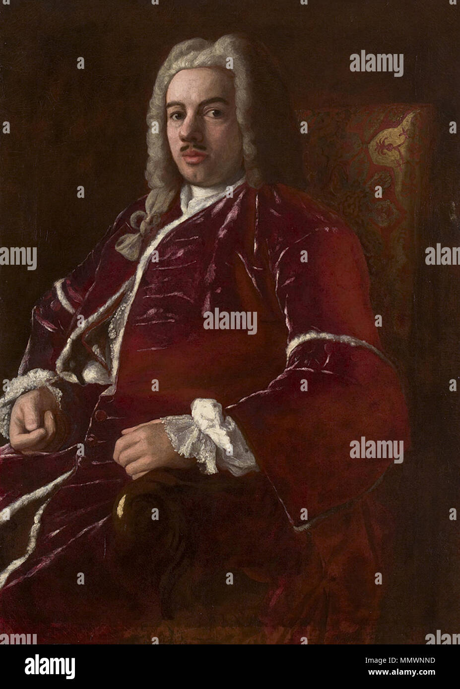 Portrait von Cornelis Calkoen (1697-1764). Der niederländische Botschafter in Istanbul (1727-1744) und Dresden (1744-1761). Zwischen 1725 und 1737. Cornelis Calkoen Stockfoto