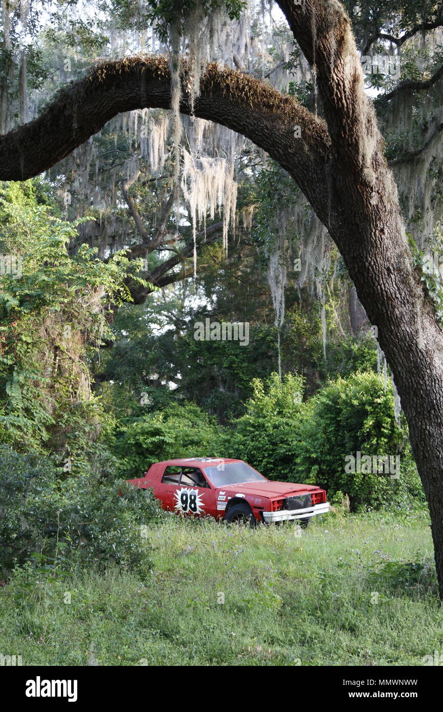 Eine verlassene alte Stock Car in Florida Stockfoto